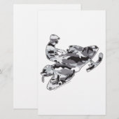 Camouflage Gray Sled auf Schwarz Briefpapier (Vorne/Hinten)
