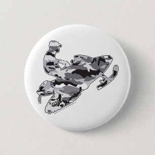 Camouflage Gray Sled auf Schwarz Button