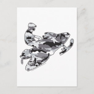 Camouflage Gray Sled auf Schwarz Postkarte