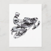 Camouflage Gray Sled auf Schwarz Postkarte (Vorderseite)