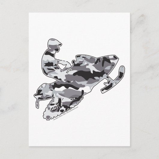 Camouflage Gray Sled auf Schwarz Postkarte (Vorderseite)