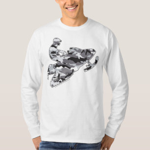 Camouflage Gray Sled auf Schwarz T-Shirt
