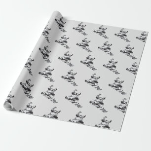 Camouflage Gray Snowboarder Geschenkpapier