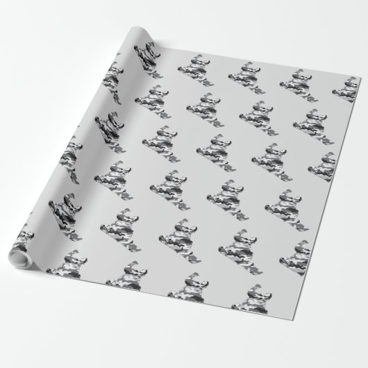 Camouflage Gray Snowboarder Geschenkpapier (Ungerollt)