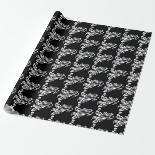 Camouflage Gray Snowmobile Geschenkpapier (Ungerollt)