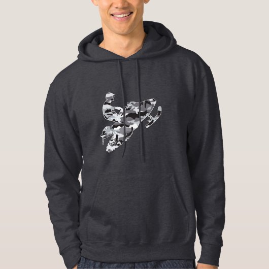 Camouflage Gray Snowmobile Hoodie (Vorderseite)