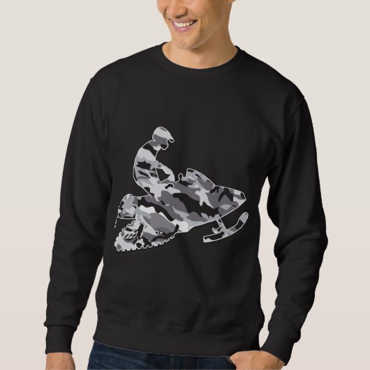 Camouflage Gray Snowmobile Sweatshirt (Vorderseite)