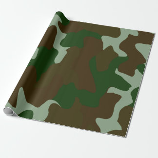 Camouflage Green and Brown Wrapping Paper Geschenkpapier