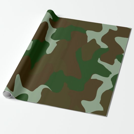 Camouflage Green and Brown Wrapping Paper Geschenkpapier (Ungerollt)