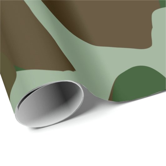 Camouflage Green and Brown Wrapping Paper Geschenkpapier (Rolleneckpunkt)