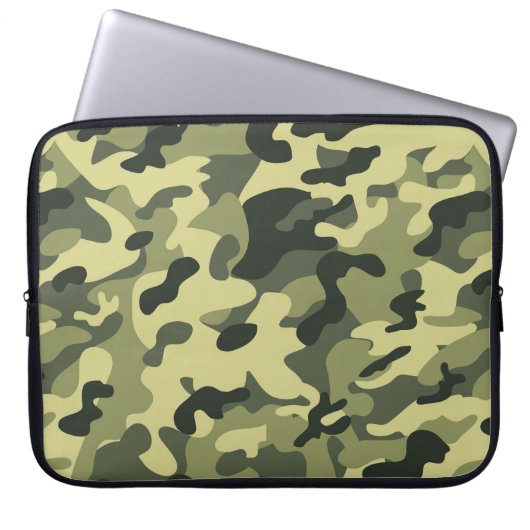 Camouflage Green Army Laptop Case Sleeve (Vorderseite)