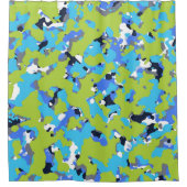 Camouflage "Green & Blue Colored Camouflage Print" Duschvorhang (Vorderseite)