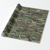 Camouflage Green Camouflage Army Monogram Birthday Geschenkpapier (Ungerollt)
