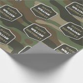 Camouflage Green Camouflage Army Monogram Birthday Geschenkpapier (Ecke)