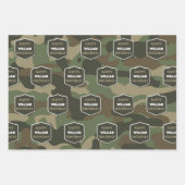 Camouflage Green Camouflage Army Monogram Birthday Geschenkpapier Set (Vorderseite 3)