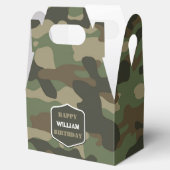 Camouflage Green Camouflage Army Monogram Birthday Geschenkschachtel (Geöffnet)