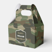 Camouflage Green Camouflage Army Monogram Birthday Geschenkschachtel (Vorderseite)