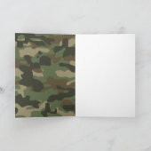 Camouflage Green Camouflage Army Monogram Birthday Karte (Innenseite)