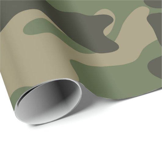 Camouflage Green Camouflage Army Pattern Geschenkpapier (Rolleneckpunkt)