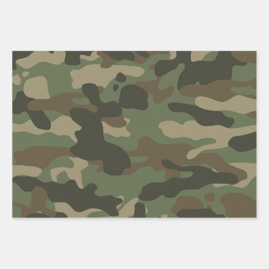 Camouflage Green Camouflage Army Pattern Geschenkpapier Set (Vorderseite 2)