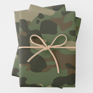 Camouflage Green Camouflage Army Pattern Geschenkpapier Set
