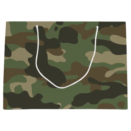 Camouflage Green Camouflage Army Pattern Große Geschenktüte (Vorderseite)
