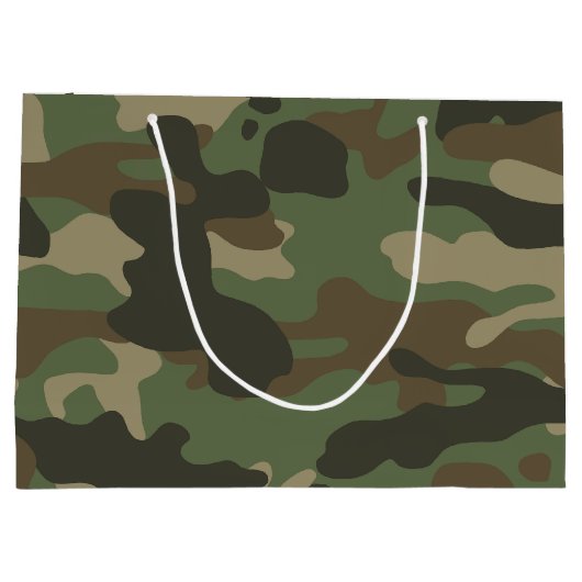 Camouflage Green Camouflage Army Pattern Große Geschenktüte (Rückseite)