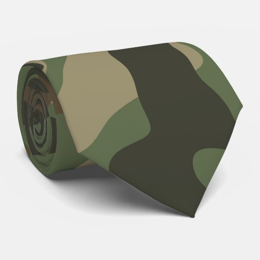 Camouflage Green Camouflage Army Pattern Krawatte (Gerollt)