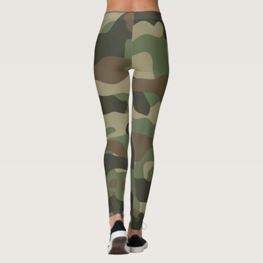 Camouflage Green Camouflage Army Pattern Leggings (Rückseite)
