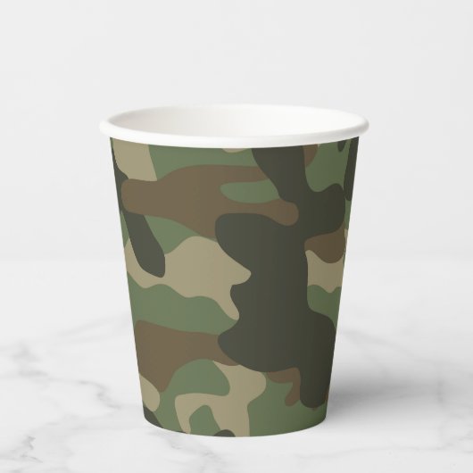 Camouflage Green Camouflage Army Pattern Pappbecher (Vorderseite)