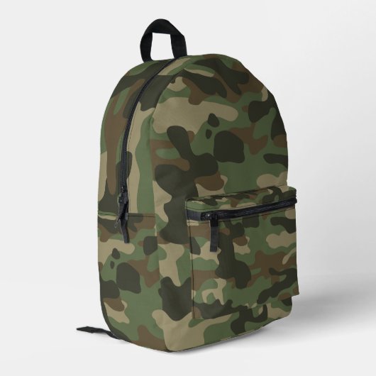 Camouflage Green Camouflage Army Pattern School Bedruckter Rucksack (Rückseitige Ecke links)