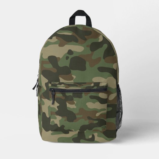 Camouflage Green Camouflage Army Pattern School Bedruckter Rucksack (Vorderseite)