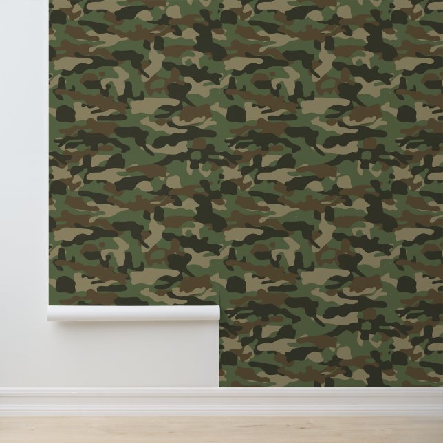 Camouflage Green Camouflage Army Pattern Tapete (Anwendung)