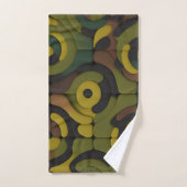 Camouflage Green Mosaik Muster Badhandtuch Set (Handtuch)
