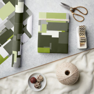 Camouflage Grey Green Urban Rectangle Geschenkpapier