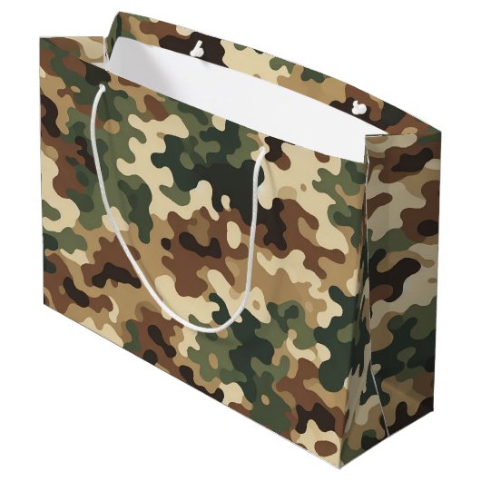 Camouflage Große Geschenktüte (Rückseite Schrägansicht)