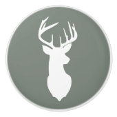 Camouflage Grün des Hirschknotenziehers Keramikknauf (Vorderseite)