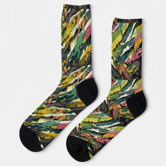 Camouflage Grunge Muster Socken (Linkes Detail)
