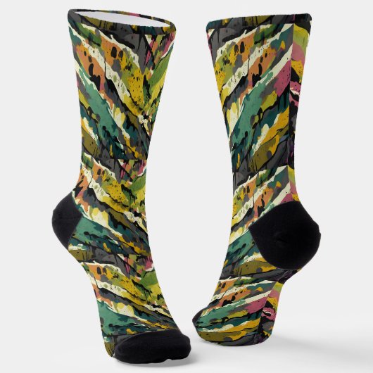 Camouflage Grunge Muster Socken (Gewinkelt)