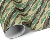 Camouflage Hakki gepunktet gestreiftes Muster Geschenkpapier (Rolleneckpunkt)