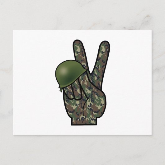 Camouflage Hand Sieg / Friedenszeichen Postkarte (Vorderseite)