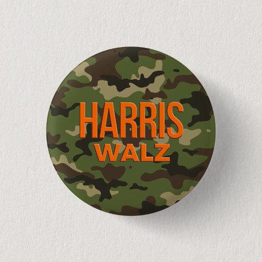 Camouflage Harris Walz 2024 Button (Vorderseite)