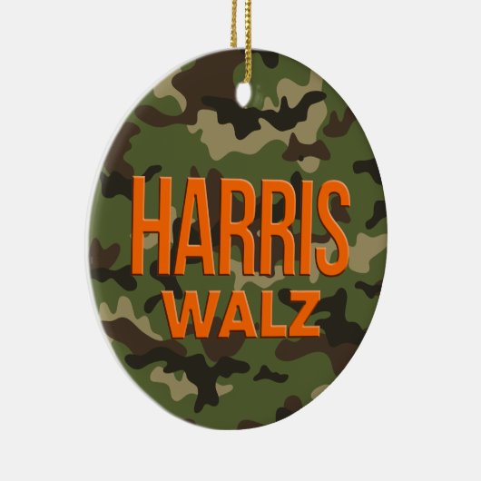 Camouflage Harris Walz 2024 Keramik Ornament (Rechts)