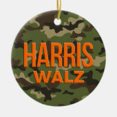Camouflage Harris Walz 2024 Keramik Ornament (Vorne)