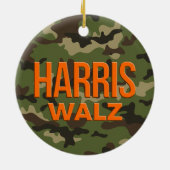 Camouflage Harris Walz 2024 Keramik Ornament (Hinten)