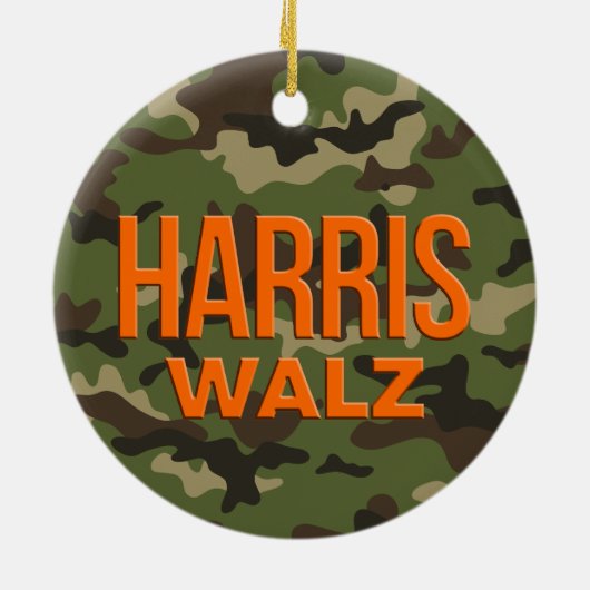 Camouflage Harris Walz 2024 Keramik Ornament (Hinten)