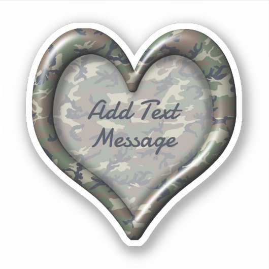 Camouflage Heart Aufkleber (Vorderseite)