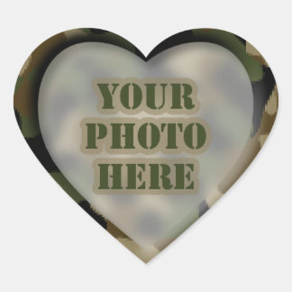 Camouflage Heart Foto Stickers