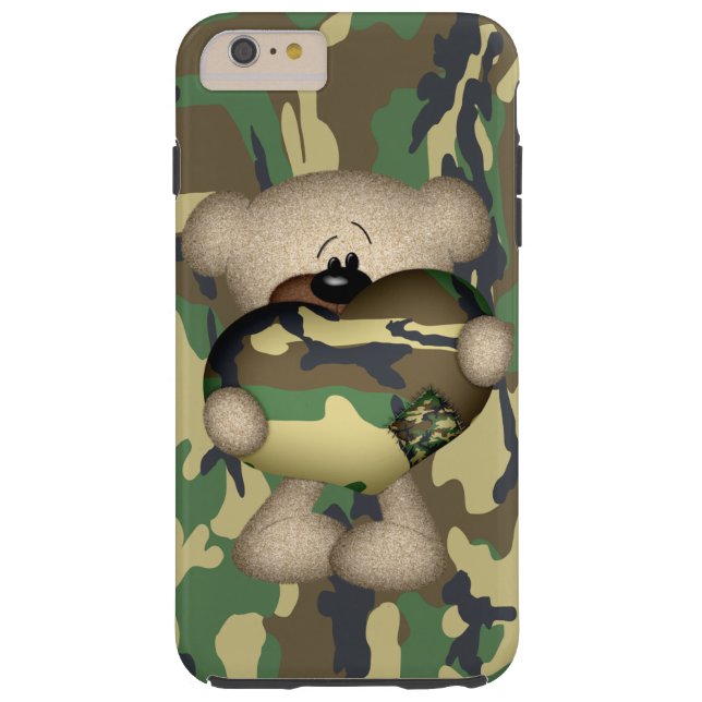 Camouflage Heart Military Teddy Bär Case-Mate iPhone Hülle (Rückseite)