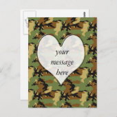 Camouflage Heart Postkarte (Vorne/Hinten)